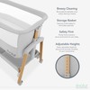 Evolur Lullaby Bedside Bassinet with Wheels, Seven Adjustable Heights, Breathable