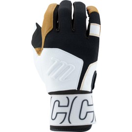MARUCCI Blacksmith Full WRAP Youth Batting Glove V2, White/Black, Youth Large