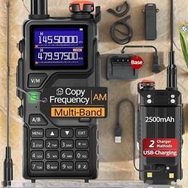 New K5PLUS Ham Radio Long Range (Upgraded of UV-5R) Handheld UV-K5 Walkie Talkies Long Distance Two Way Radio with Copy Frequency,AM,USB-C Charging,NOAA Weather Receiver for Hunting