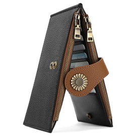 SENDEFN Purse for Women RFID Blocking Large Capacity Bifold Multi Card Wallet Case with Zipper Pocket Credit Card Holder