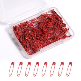 120pcs Colored Safety Pins, 19mm Nickel Plated Stainless Steel Small Safety Pins Bulk for Clothing DIY Arts Crafts Jewelry Making Dark Red for Christmas