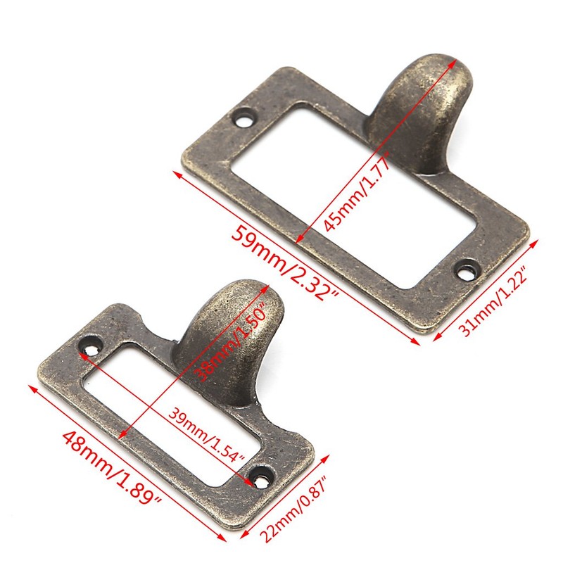 JUNESUN 6x Handle File Name Card Cabinet Label Holder Antique