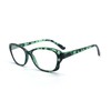 EYE ZOOM Ladies Cat Eye Style Reading Glasses Tortoise Shell Plastic Frame Readers for Women,Green, 1.00