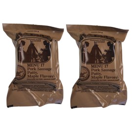 TWO (2) NEW MRE's 2020 - 2021 1st Insp. date - US Military Meals Ready-to-Eat w/FREE DESSERT! (Two 17's - Pork Sausage Patty, Maple)