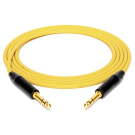 enoaudio Mogami 2534 Quad Professional Studio Cable Balanced Neutrik Gold 6.3 mm TRS Jack HiFi, Yellow, 2.0 m