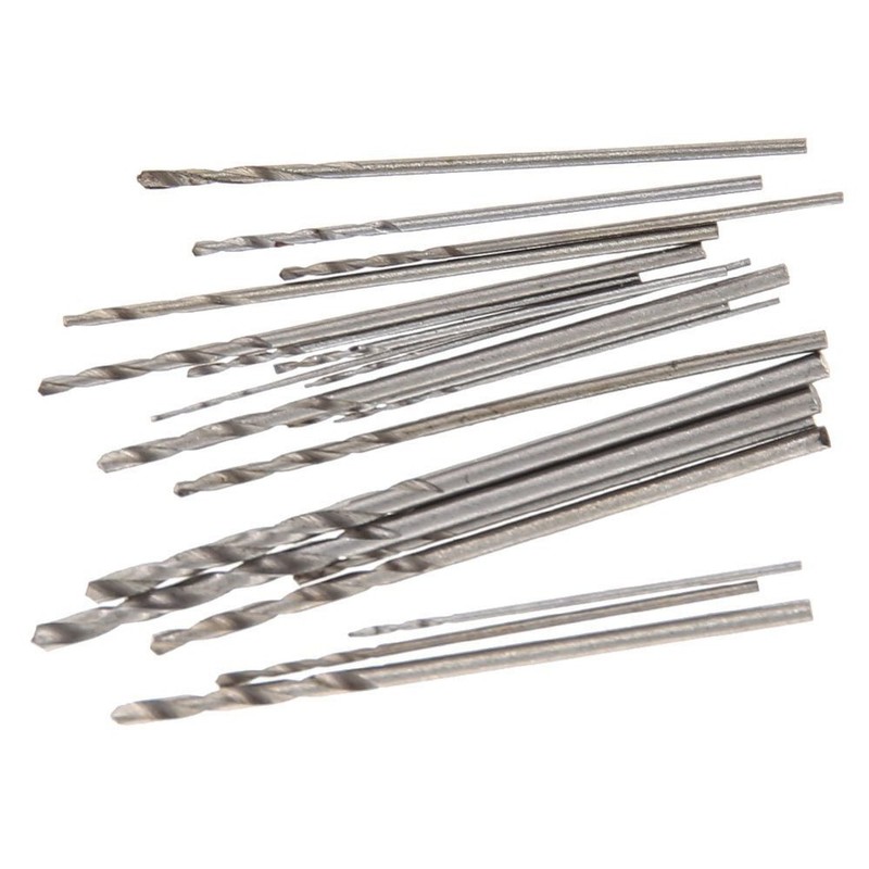 Yakamoz 20Pcs 0.3-1.6mm Shank Mini Micro Drill Bit Set Twist