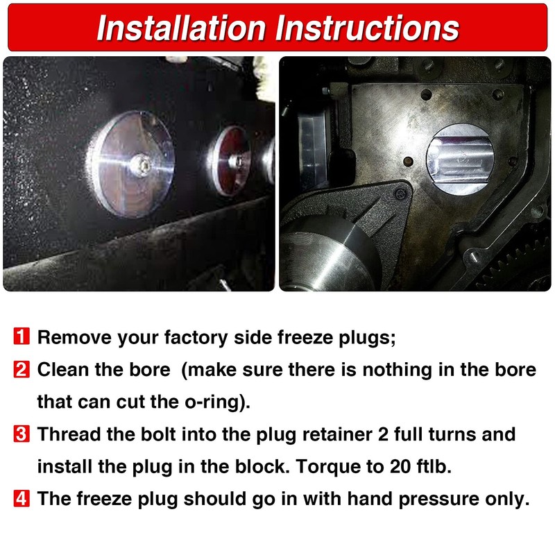 RJSPHH Cummins Freeze Plug Kit Replacement for dodge Turbo Diesel