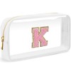 LOFOWN - Bolsa de maquillaje transparente con inicial, pequeña bolsa