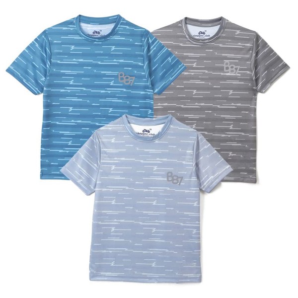 chopper club - Camisetas deportivas para niños, de poliéster con cierre, ultra suaves, súper mecha, Impresión de ondas gris|verde azulado|cielo, 10