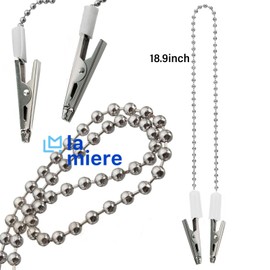 Dental Ball Chain Bib Clip, Flexible Metal Napkin Clips Towel Holder Purple, Anti-Dirty and Easy to Use, Pack of 3 - Sterilizable & Adjustable 18.9 Inches Length, Purple