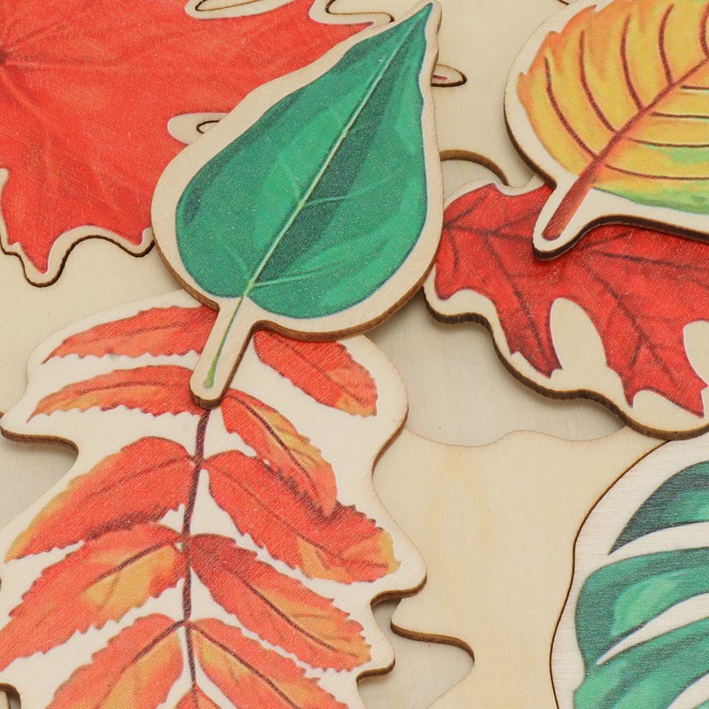 Wooden Leaf Shaped Puzzle Children Party Funny Jigsaw Puzzles Educational