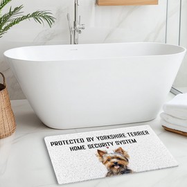 INDAJEDN Funny Yorkshire Terrier Door Mat, Yorkie Dog Welcome Doormat for Front Door Indoor Outdoor Entrance Entryway Porch, Dog Bath Mat for Bathroom Decor, 17x30 Inches