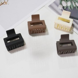 Matte Hair Claw Clips, 5 cm（2in） Square, Neutral Colours, Set of 4, for Thin and Thick Hair