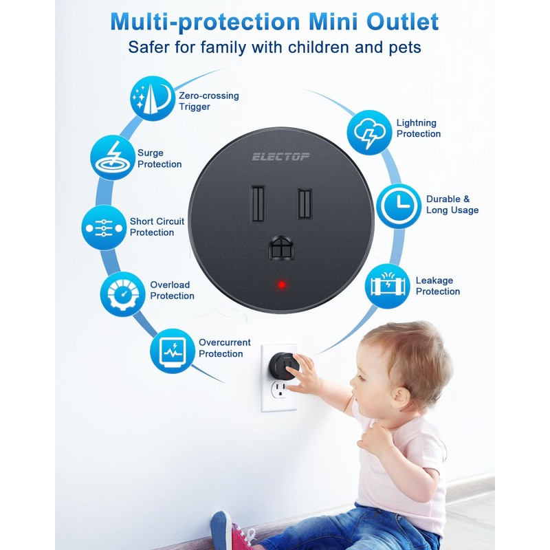 Remote Control Outlet, ELECTOP 15A/1500W Wireless Outlet Power Switch, No