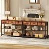 Furologee Entryway Table, 38'' Console Sofa Table with 3 Fabric