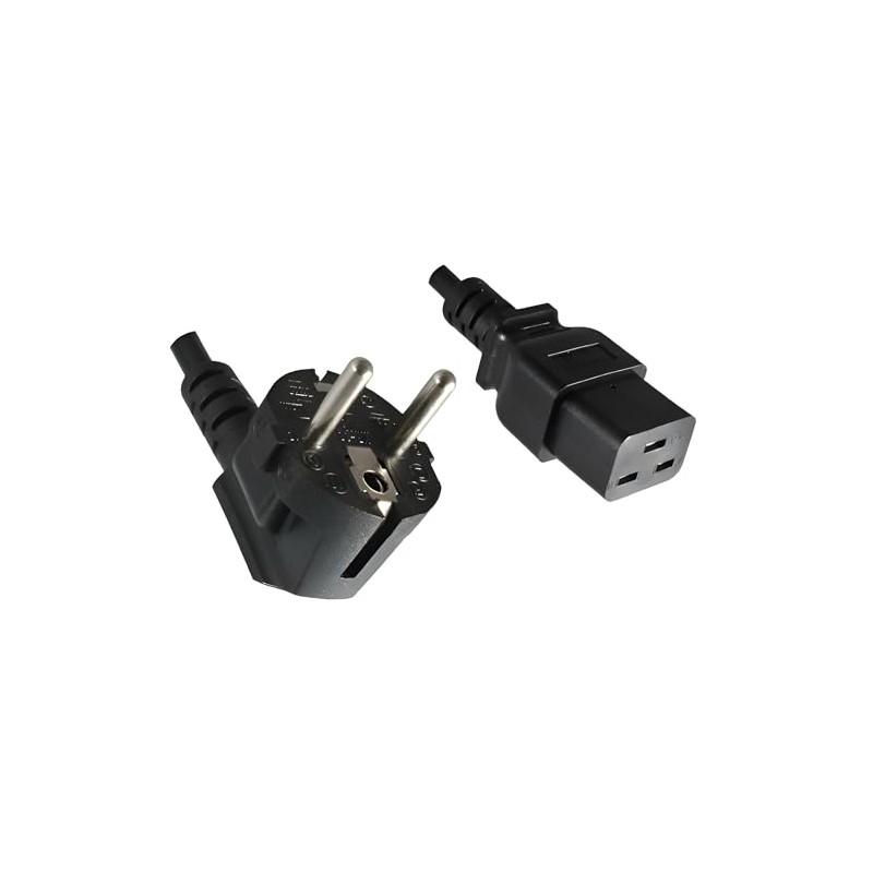 DINIC Power Cable CEE 7/7 Earthing Contact Plug to C19