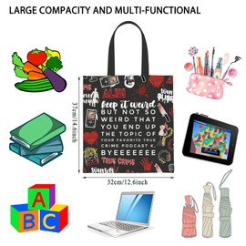 TSOTMO Morbid Crime Inspired Gift True Crime Club Tote Bag True Crime Fan Shopping Bag (BYEEEEEEE tote CA)