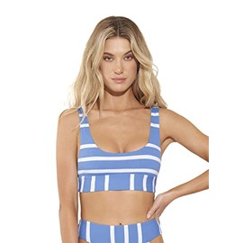 Maaji womens Sporty Bralette With Removable Soft Cups Bikini Top, Blue, Small US