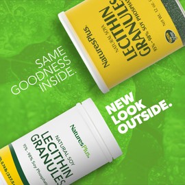 Natures Plus Lecithin Granules - 95% Soy Phosphatides, 12 oz - Lecithin Powder Supplement, Pleasant-Tasting, Oil-Free - Vegetarian, Gluten-Free - 45 Servings