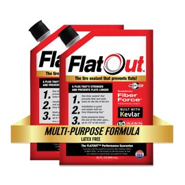 FlatOut Off Road Multi-Purpose Tire Sealant - Prevents and Repairs Flat Tires - Seals Leaks - Contains Kevlar - Tubeless Tire Sealant - 32-Ounce Bag - Pack of 2