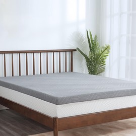 EGOHOME 3 Inch Full Gel Memory Foam Mattress Topper, Bed Topper with Black Removable Breathable Soft Cover for Comfort Body Support & Pressure Relief, CertiPUR-US Certified