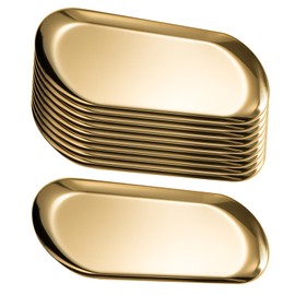 GTM Smith Hot Towel Tray Set, Hot Towel Rest, Coin Tray, Brass, Luxury Stainless Steel, Gold