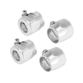 Hihaha 4pcs AN10 Hex Car Hose Finisher Clamp Adapter Fitting Silver Tone Durable Material