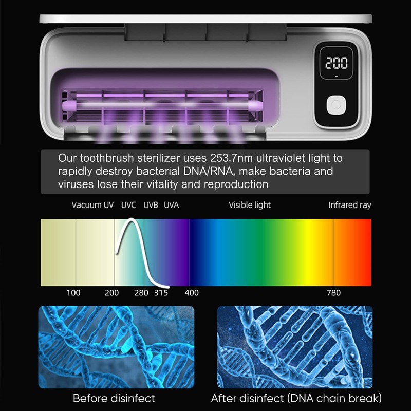 StarWin UV Toothbrush Dryer Holder, Fan Drying and Timer Function,
