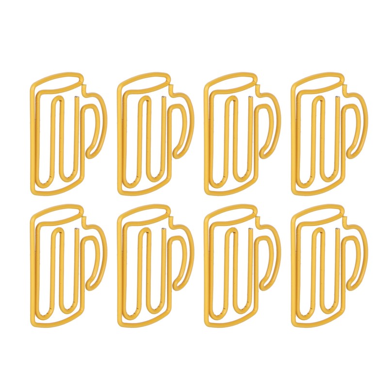 100Pcs Cute Paper Clips Yellow Cup Style Strong Metal Exquisite