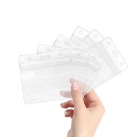 20 Pieces ID Card Covers, Waterproof Name Badge Holder, PVC Credit Card Protector for Access Card, Driving License and School ID Card (Horizontal and Vertical)