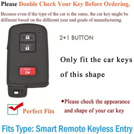 SANRILY Leather Key Fob Cover for Toyota 4runner 2021 Tacoma 2020 Tundra Land Cruiser Keyless Entry Remote Smart Key Protector Case with Keychains Brown