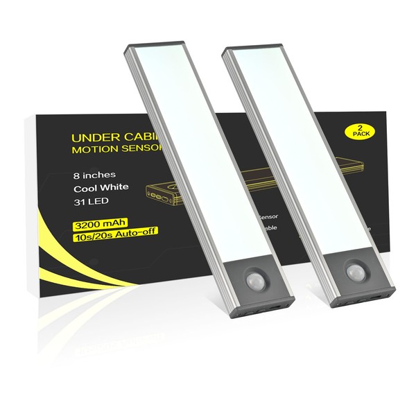 Under Cabinet Lighting, 8 inch 3200 mAh Rechargeable Battery Operated