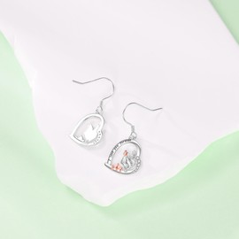 YAFEINI Chicken Earrings 925 Sterling Silver Chicken Dangle Earring Hen Jewellery Gifts for Women (chicken earrings)