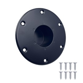 Mealmuse RV Trailer Table Base Mount Aluminum Black RV/Boat Trailer Pedestal Base, Round Flush Mount Table Leg Floor Mounting Base with 8 Holes & Screws Included for Camper, Pontoon