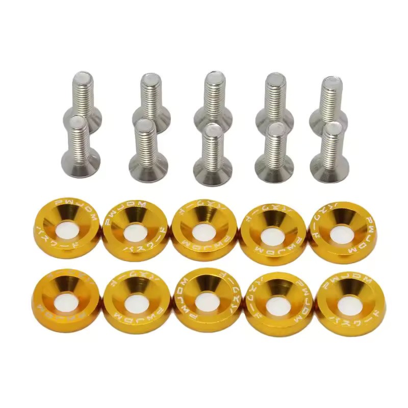 10-Piece M6 Car Fender Washer and Bolt Set for Bumper,