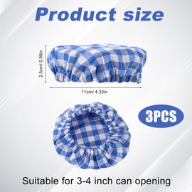 3pcs Sourdough Jar Cover, 4.33x4.33x0.2 Inch Reusable Cotton Cloth Jar Covers Unbleached Sourdough Rising Jar Covers Bread Fermentation Cover Sourdough Proofing Bowl Covers (Blue)