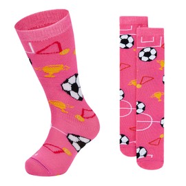 Zando Youth Soccer Socks Breathable Pink Soccer Socks Cute Girls Knee High Socks Soft Girls Softball Football Socks Outdoor Athletic Socks Hot Pink Socks Pink Soccer Print 6-9 Years