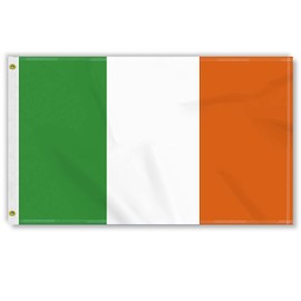 3×5 FT Ireland Flag, Large 100D Irish National Outdoor Banner,Irishman Doube Side Printing Decor For Patio Garden With Brass Gromment