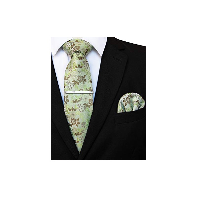 JEMYGINS Mens Floral Ties and Pocket Square Sets with Tie