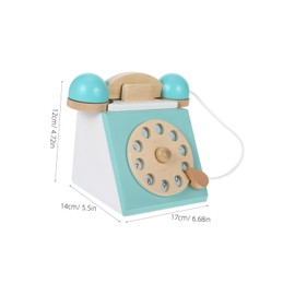 Antique Telephone Children's Phone Children Phone Wooden Toy Phone for Children Vintage Phone Phone Simulation Toy Phone Photo Props Fake Phone Wooden White BESTonZON