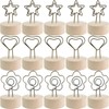 WZYTEU Pack of 15 Photo Holders, Wooden Memo Holder Clip
