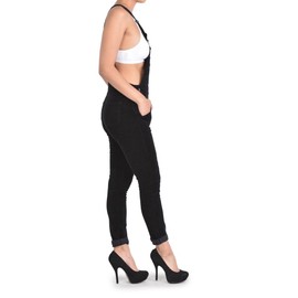 G-Style USA Women's Corduroy Overalls RJHO446 - Black - Small - S1G