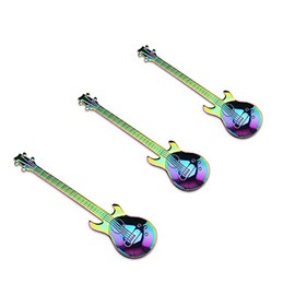 NANHONG 3 Pcs Guitar Shaped Stainless Steel Coffee Spoon Demitasse Spoons Dessert Spoons Sugar Spoon