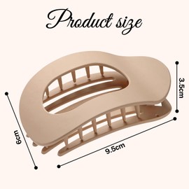 EDLMKM 6 PCS Flat Hair Clips for Women, Flat Claw Clip, Lay Flat Hair Clip, Non-Slip Clip for Thick Thin Hair, Large Strong-Hold Claws for Styling, Comfortable, Curved Flat Clips (Leopard, Matte)