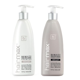 HAIRMAX para la densidad, 2 unidades, sistema de terapia de cabello bio-activo para adelgazar el cabello, estimula 8 champú y acondicionador Exhilar8