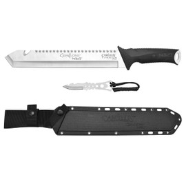 CAMILLUS CARNIVORE Inject 18" Durable 420 Stainless Steel Titanium Bonded Hunting Hiking Camping Survival Machete with Molded Sheath & Removable Trimming Knife