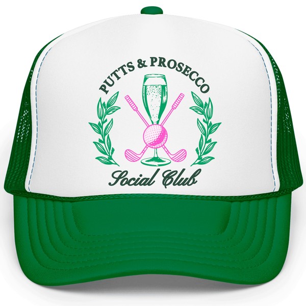 Putts and Pros Trucker Hat for Women Trendy Golfer Foam