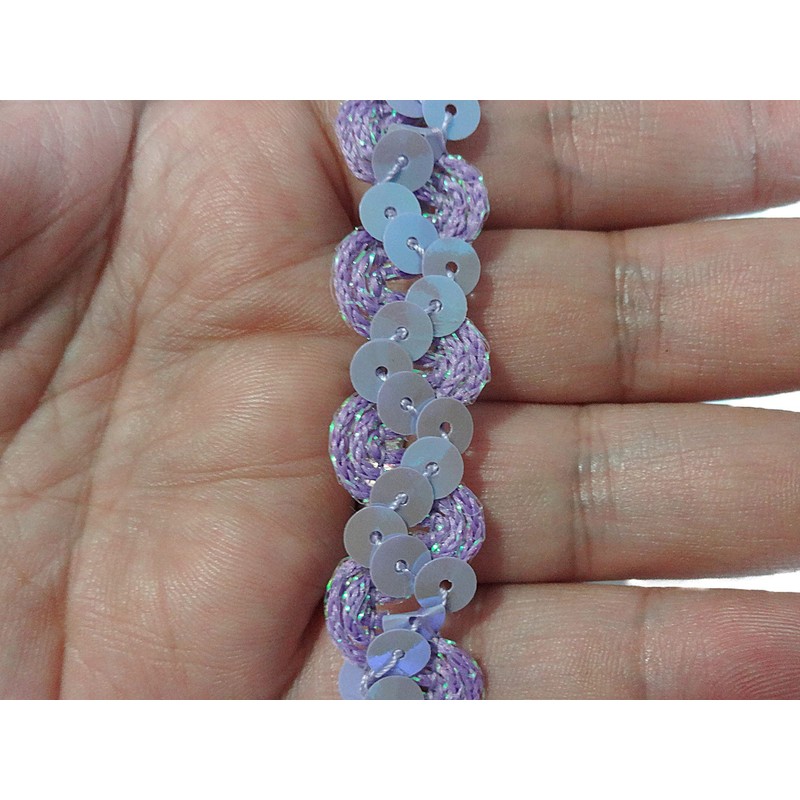 Kirali Handiwork NO.5075 Sequin Braid_Purple Width 1.3cm x Length 3m