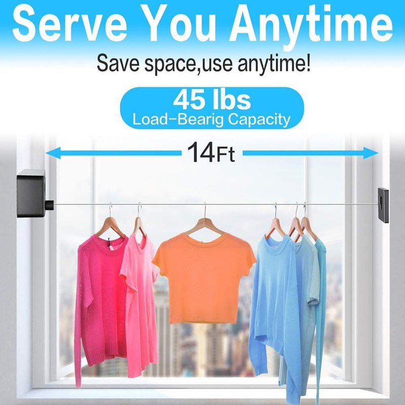 JOOM Retractable Clothesline Indoor Clothes Lines retracting | Heavy Duty