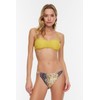 TRENDYOL Women's Python Patterned Bikini Bottoms, Brown - Stone